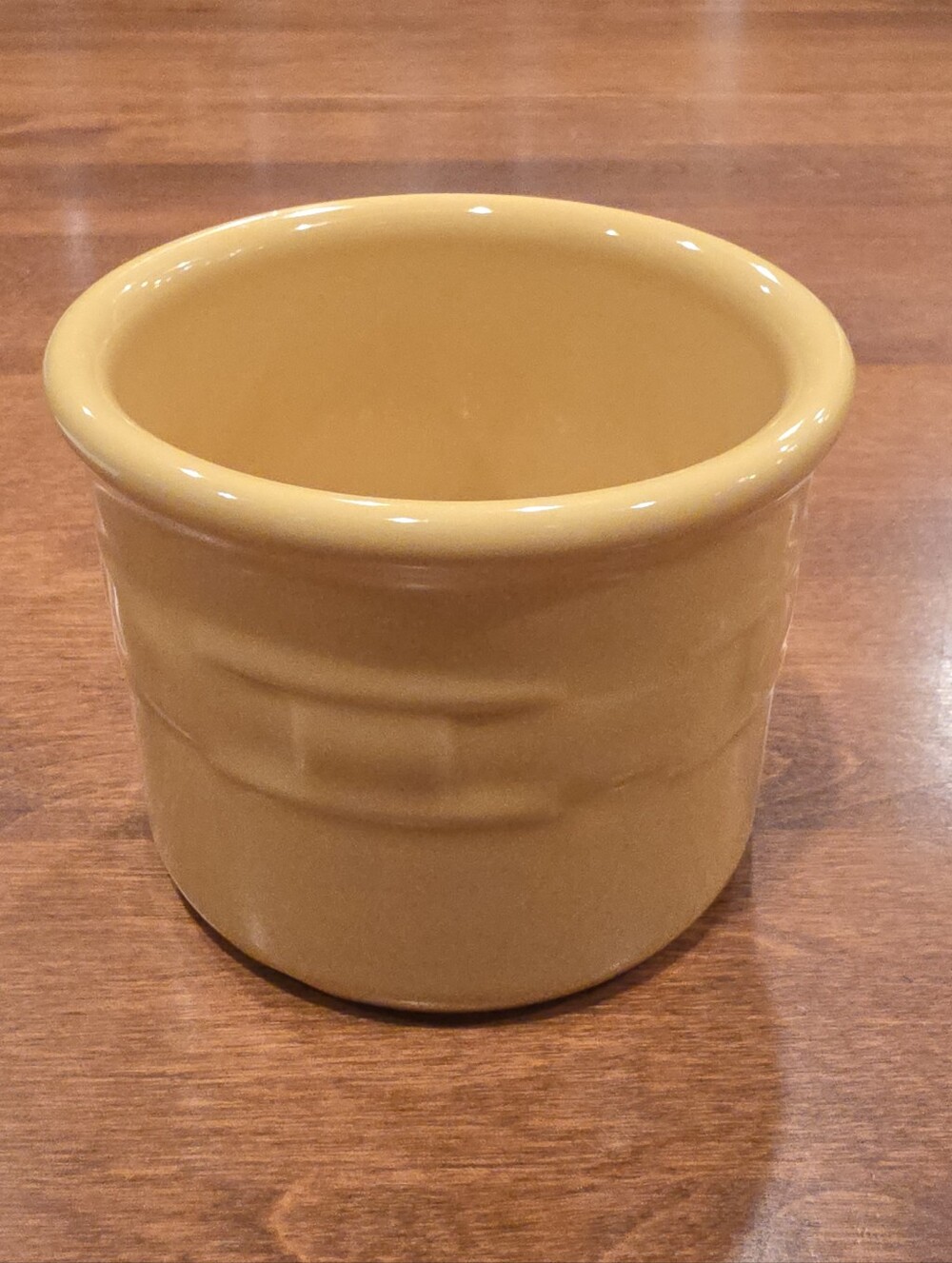 Longaberger Pottery Gold Glossy Round Ceramic Bowl Made in USA 3.5" Dia 4.5"